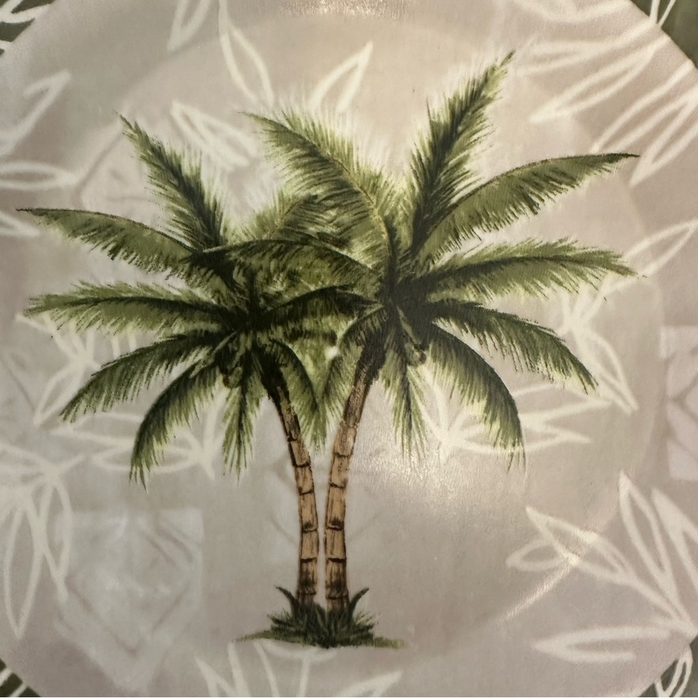 Tropical Chic Coastal Decorative Palm Tree 8" Plate - Green - - Picture 2 of 10